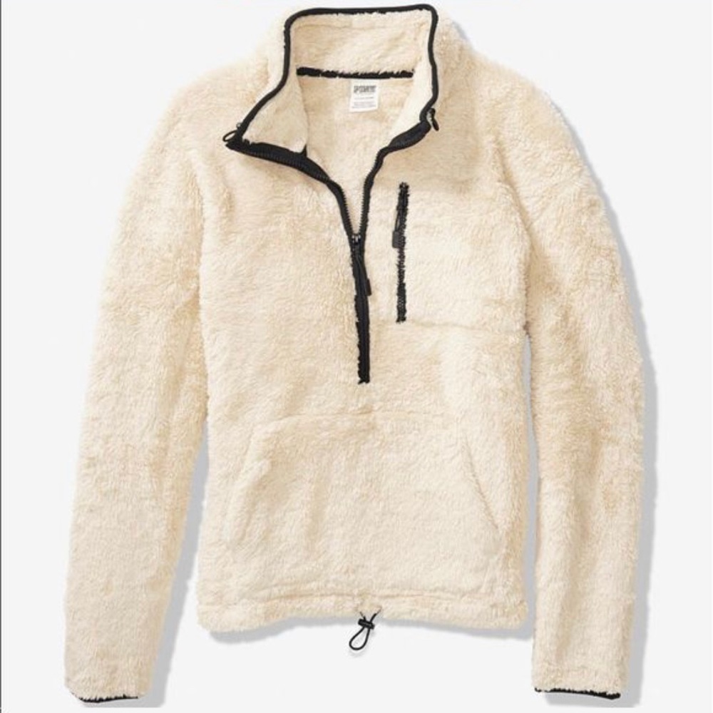 Pink ivory Sherpa fleece jacket